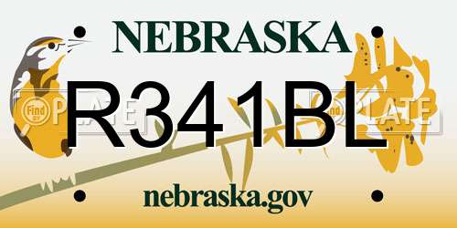R341BL Nebraska License Plate