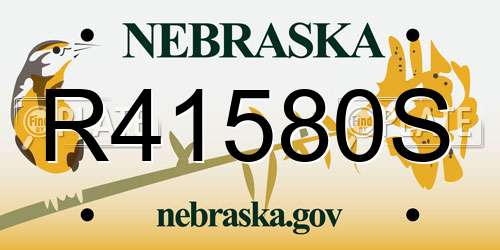 R41580S Nebraska License Plate