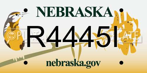R4445I Nebraska License Plate