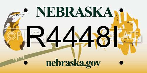 R4448I Nebraska License Plate