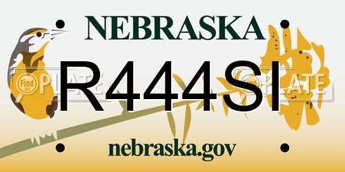 R444SI Nebraska License Plate