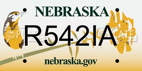 R542IA Nebraska License Plate