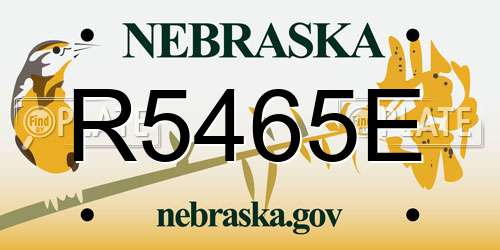 R5465E Nebraska License Plate