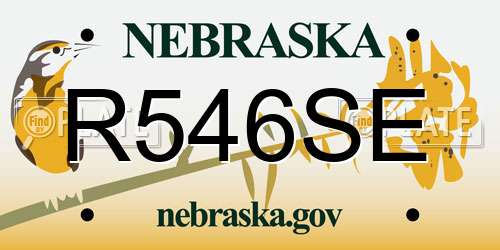R546SE Nebraska License Plate