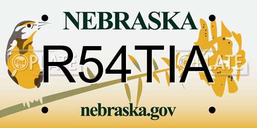 R54TIA Nebraska License Plate