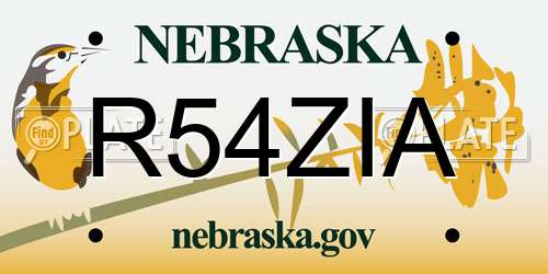 R54ZIA Nebraska License Plate
