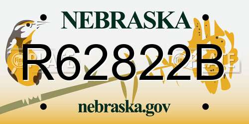 R62822B Nebraska License Plate
