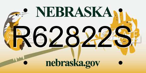 R62822S Nebraska License Plate