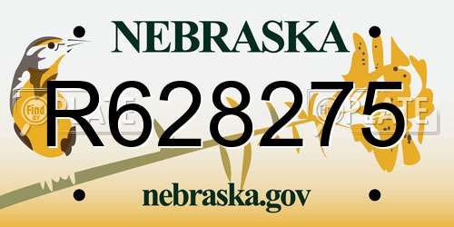 R628275 Nebraska License Plate