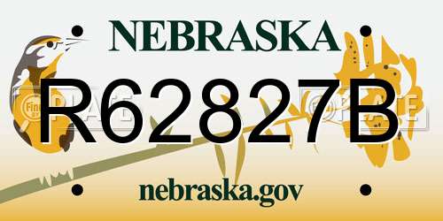 R62827B Nebraska License Plate