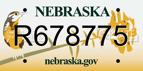 R678775 Nebraska License Plate