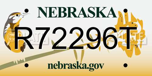 R72296T Nebraska License Plate