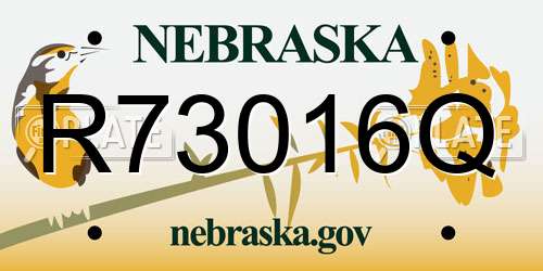 R73016Q Nebraska License Plate