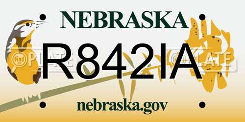 R842IA Nebraska License Plate