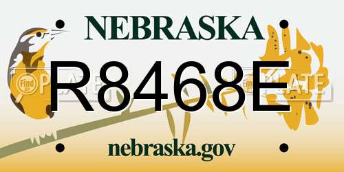 R8468E Nebraska License Plate