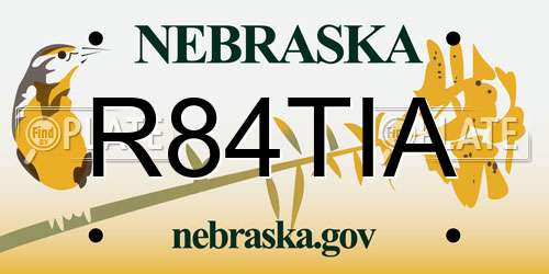 R84TIA Nebraska License Plate