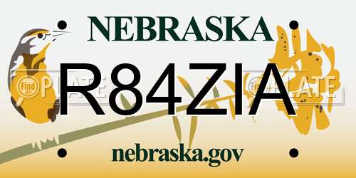 R84ZIA Nebraska License Plate