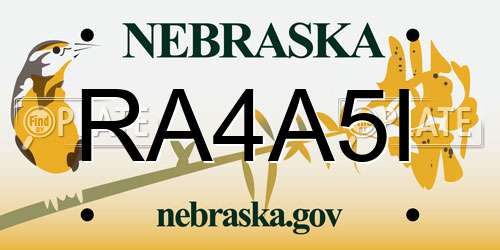 RA4A5I Nebraska License Plate