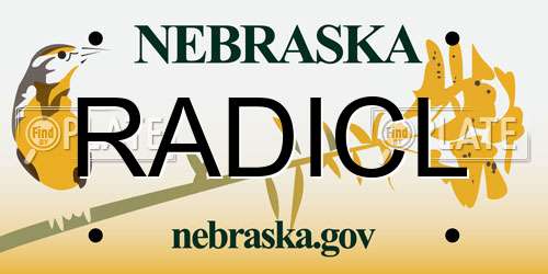 RADICL Nebraska License Plate