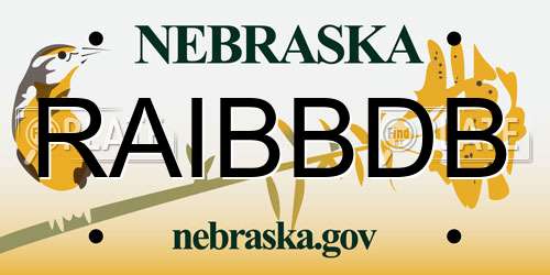 RAIBBDB Nebraska License Plate