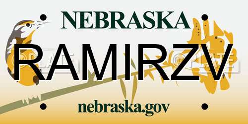 RAMIRZV Nebraska License Plate