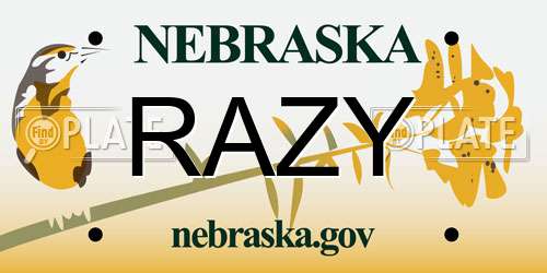 RAZY Nebraska License Plate