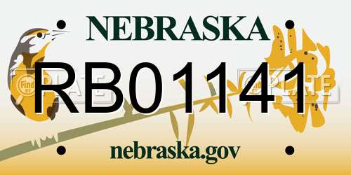 RB01141 Nebraska License Plate