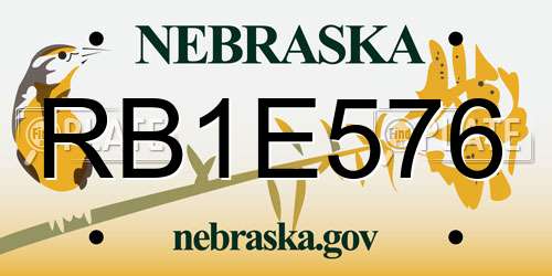 RB1E576 Nebraska License Plate