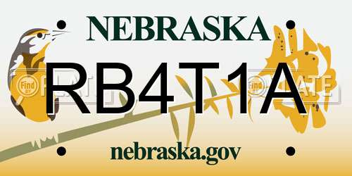 RB4T1A Nebraska License Plate