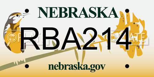 RBA214 Nebraska License Plate