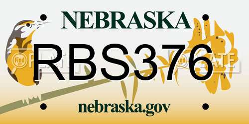RBS376 Nebraska License Plate
