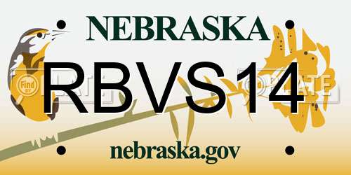RBVS14 Nebraska License Plate