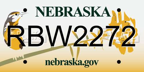 RBW2272 Nebraska License Plate