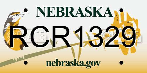 RCR1329 Nebraska License Plate