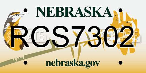 RCS7302 Nebraska License Plate