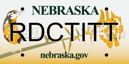 RDCTITT Nebraska License Plate
