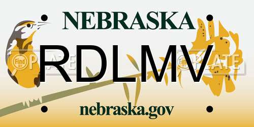 RDLMV Nebraska License Plate