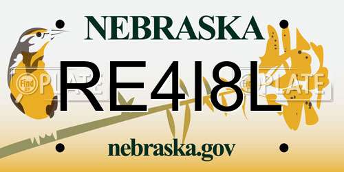 RE4I8L Nebraska License Plate