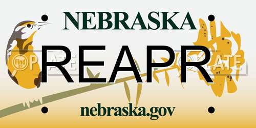 REAPR Nebraska License Plate