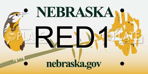 RED1 Nebraska License Plate