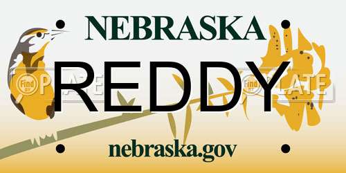 REDDY Nebraska License Plate