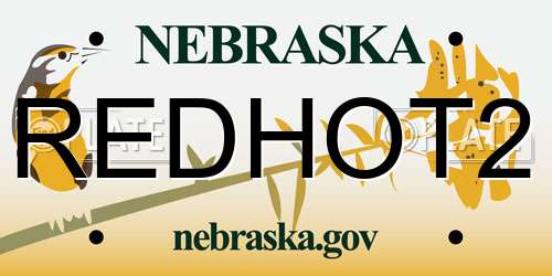 REDHOT2 Nebraska License Plate