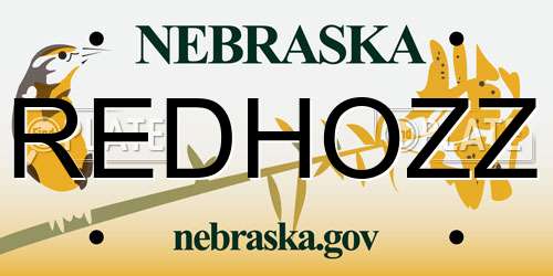 REDHOZZ Nebraska License Plate