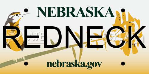 REDNECK Nebraska License Plate