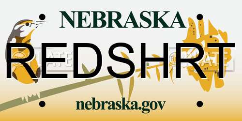 REDSHRT Nebraska License Plate