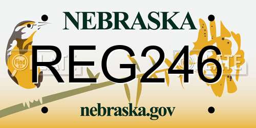 REG246 Nebraska License Plate
