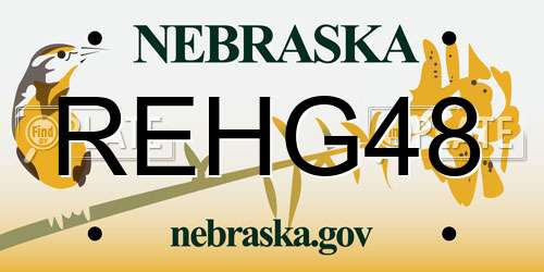REHG48 Nebraska License Plate