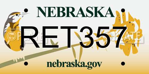 RET357 Nebraska License Plate