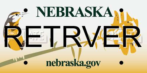 RETRVER Nebraska License Plate