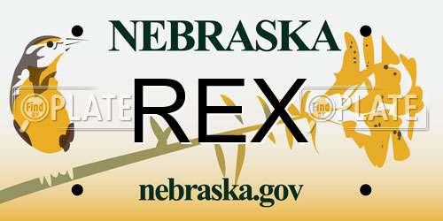 REX Nebraska License Plate